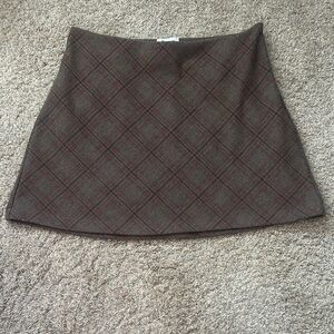 Princess Polly Plaid Brown Skirt
